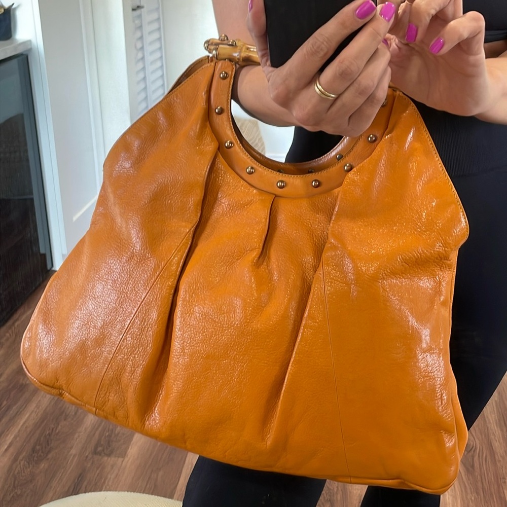 Gucci Tom Ford Leather Bamboo Hobo Bag